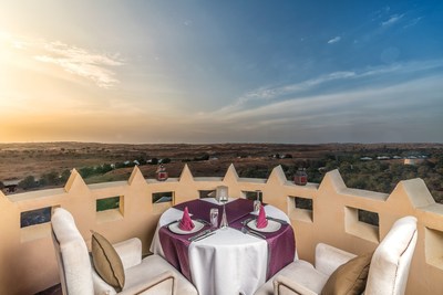 The Al Wadi Tower offers the perfect scenery for a very unique romantic dinner overlooking the Ras Al Khaimah landscape. (PRNewsfoto/The Ritz-Carlton Ras Al Khaimah)