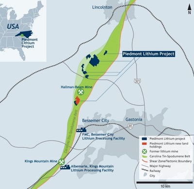 Piedmont Lithium Project Land Holdings