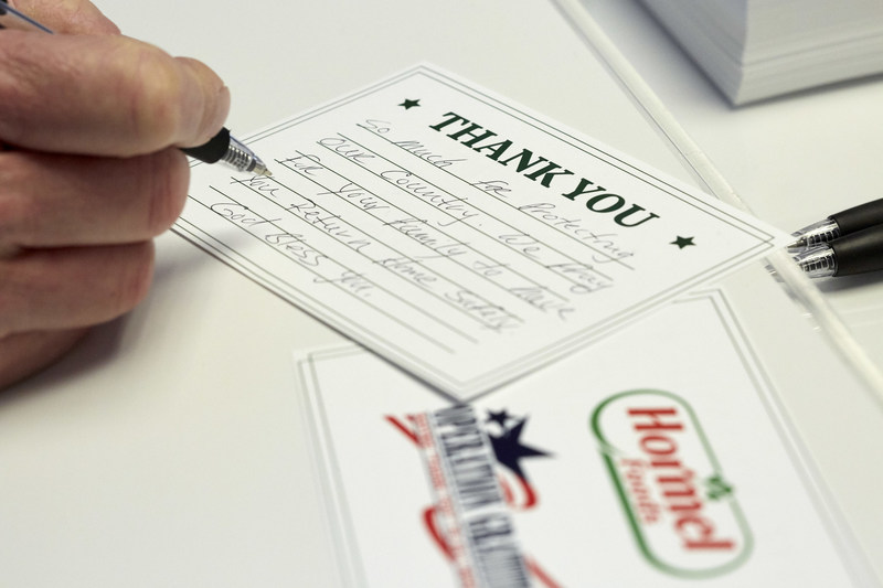 Hormel Foods Partners with Operation Gratitude to Send 52,000 Letters to Troops