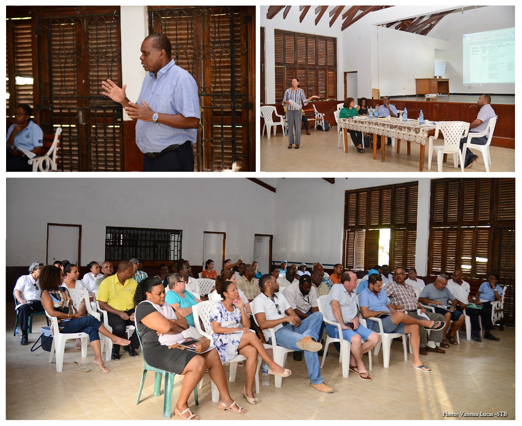 Seychelles Minister Dogley meets stakeholders from La Digue in a public meeting
